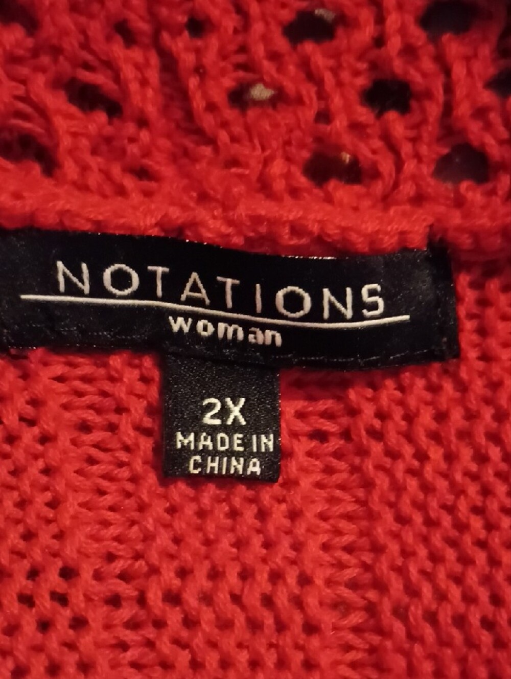 Notations Red Open-Front Knit Cardigan - Picture 4 of 5